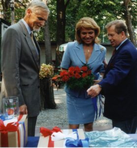 S prezidentem Havlem a první dámou v Bohemian Beer Garden v Astorii